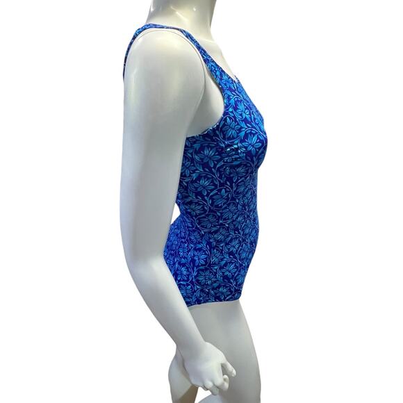 LL Bean Women's Blue Floral One-Piece Swimsuit Size 10 - Picture 10 of 15